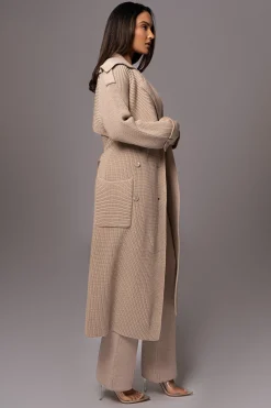 JLUXLABEL Beige Maxinne Knit Coat