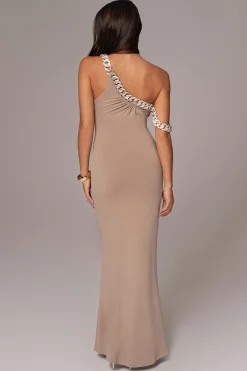 JLUXLABEL Beige Monette Asymmetric Dress