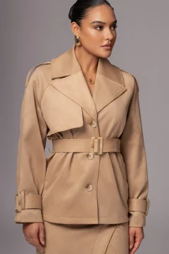 JLUXLABEL Beige Nightfall Suede Jacket