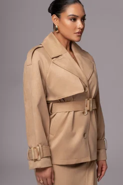 JLUXLABEL Beige Nightfall Suede Jacket