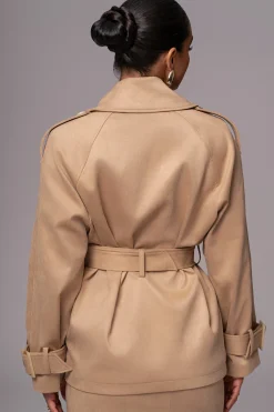JLUXLABEL Beige Nightfall Suede Jacket