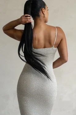 JLUXLABEL Beige Noemie Sequin Maxi Dress