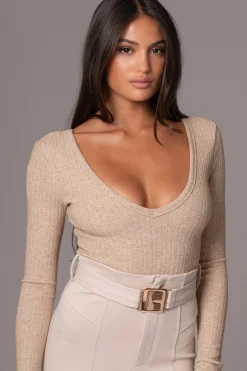 JLUXLABEL Beige Pegasus Chain Bodysuit