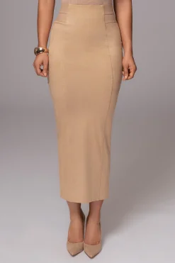 JLUXLABEL Beige Phoenix Suede Skirt