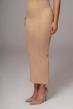 JLUXLABEL Beige Phoenix Suede Skirt