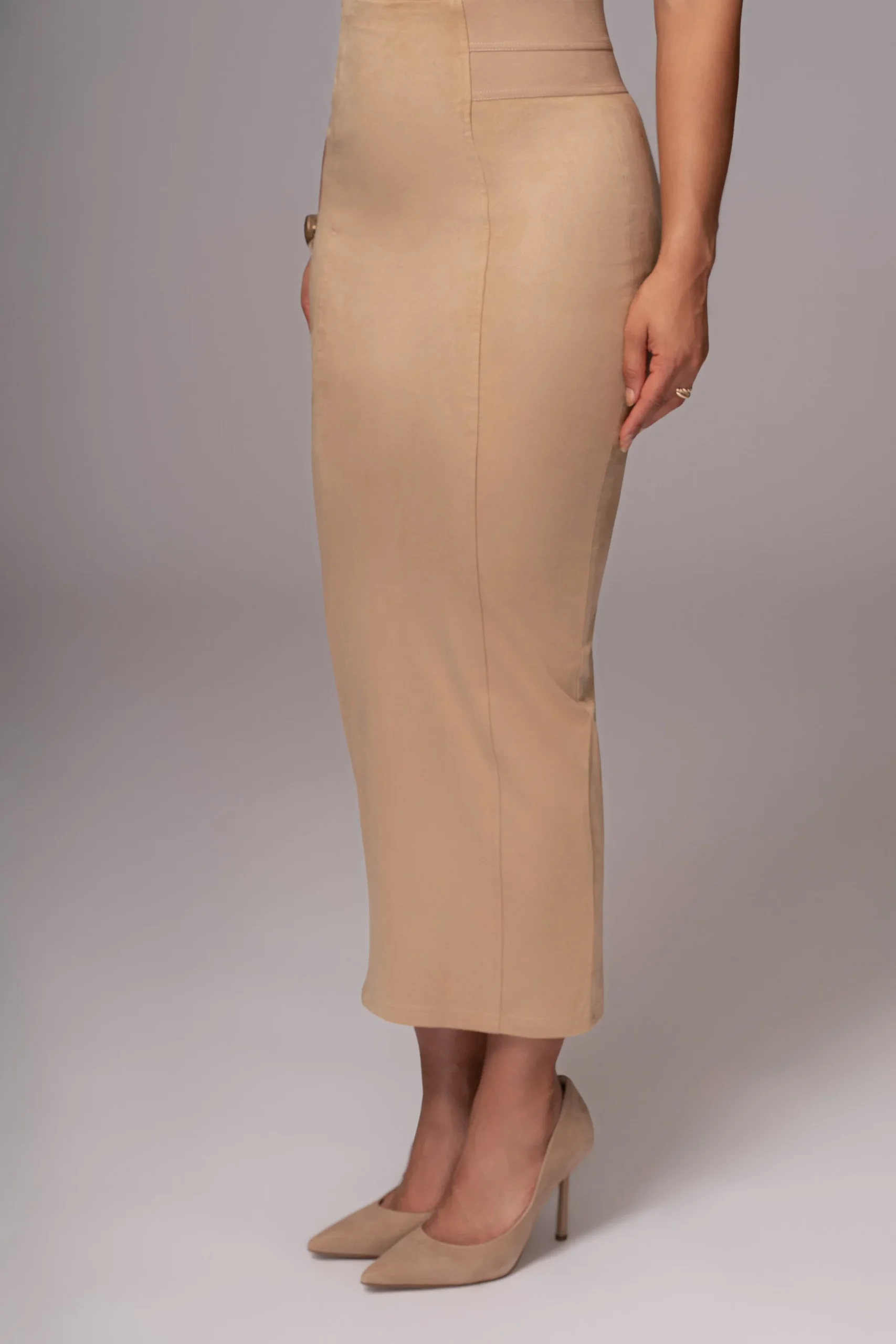 JLUXLABEL Beige Phoenix Suede Skirt