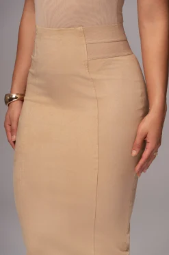 JLUXLABEL Beige Phoenix Suede Skirt