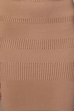 JLUXLABEL Beige Sandy Shores Knit Midi Dress
