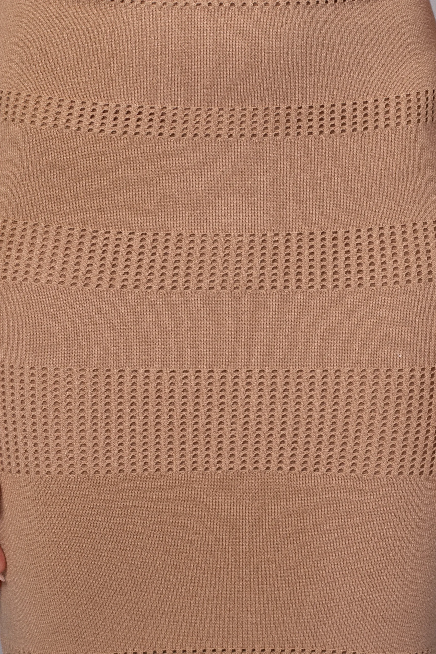 JLUXLABEL Beige Sandy Shores Knit Midi Dress