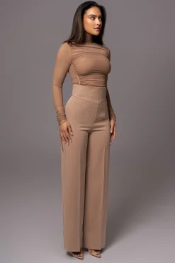 JLUXLABEL Beige Santiana Turtleneck Top