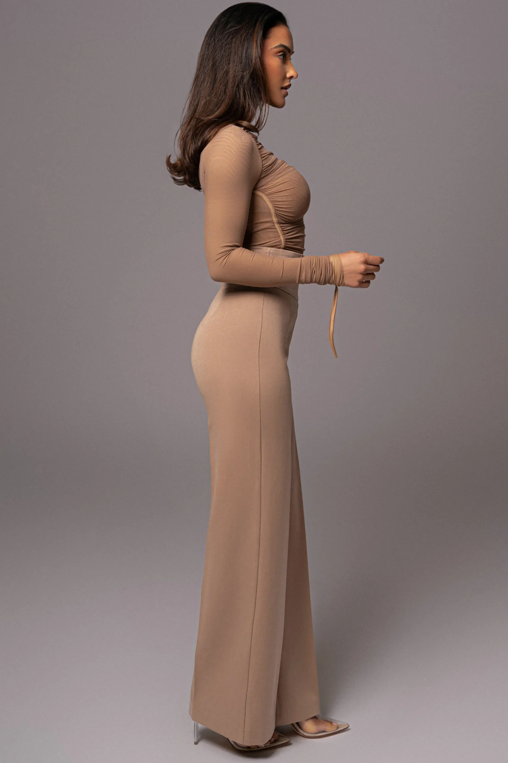 JLUXLABEL Beige Santiana Turtleneck Top