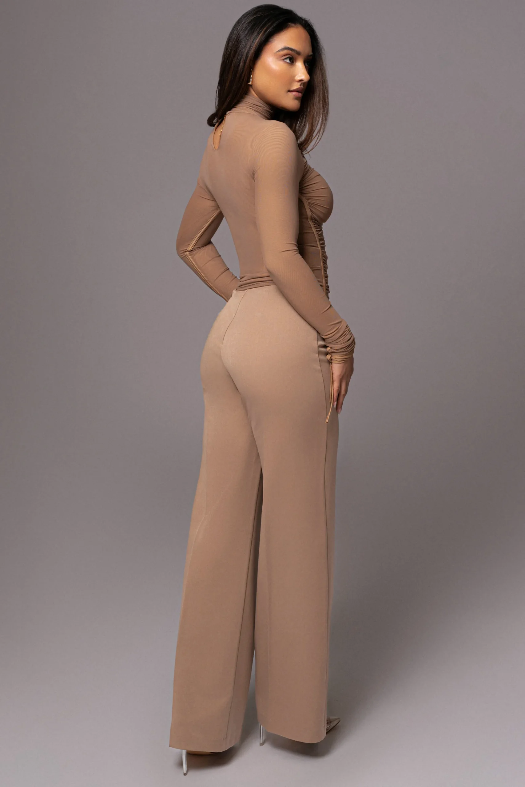 JLUXLABEL Beige Santiana Turtleneck Top