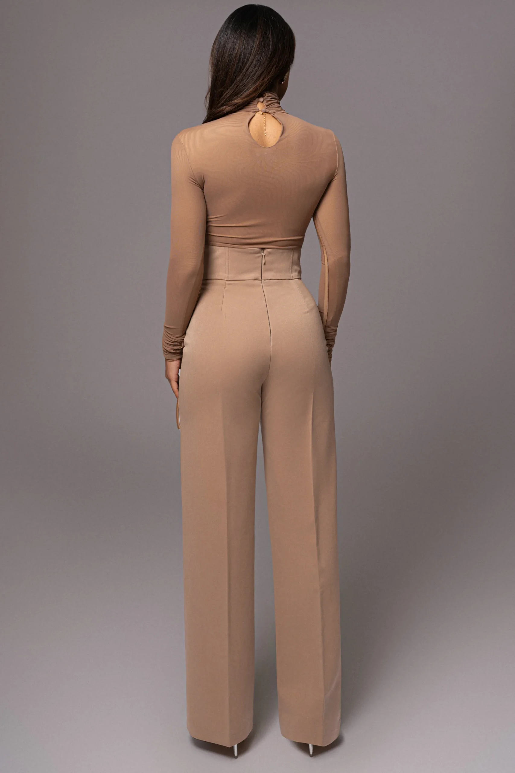 JLUXLABEL Beige Santiana Turtleneck Top