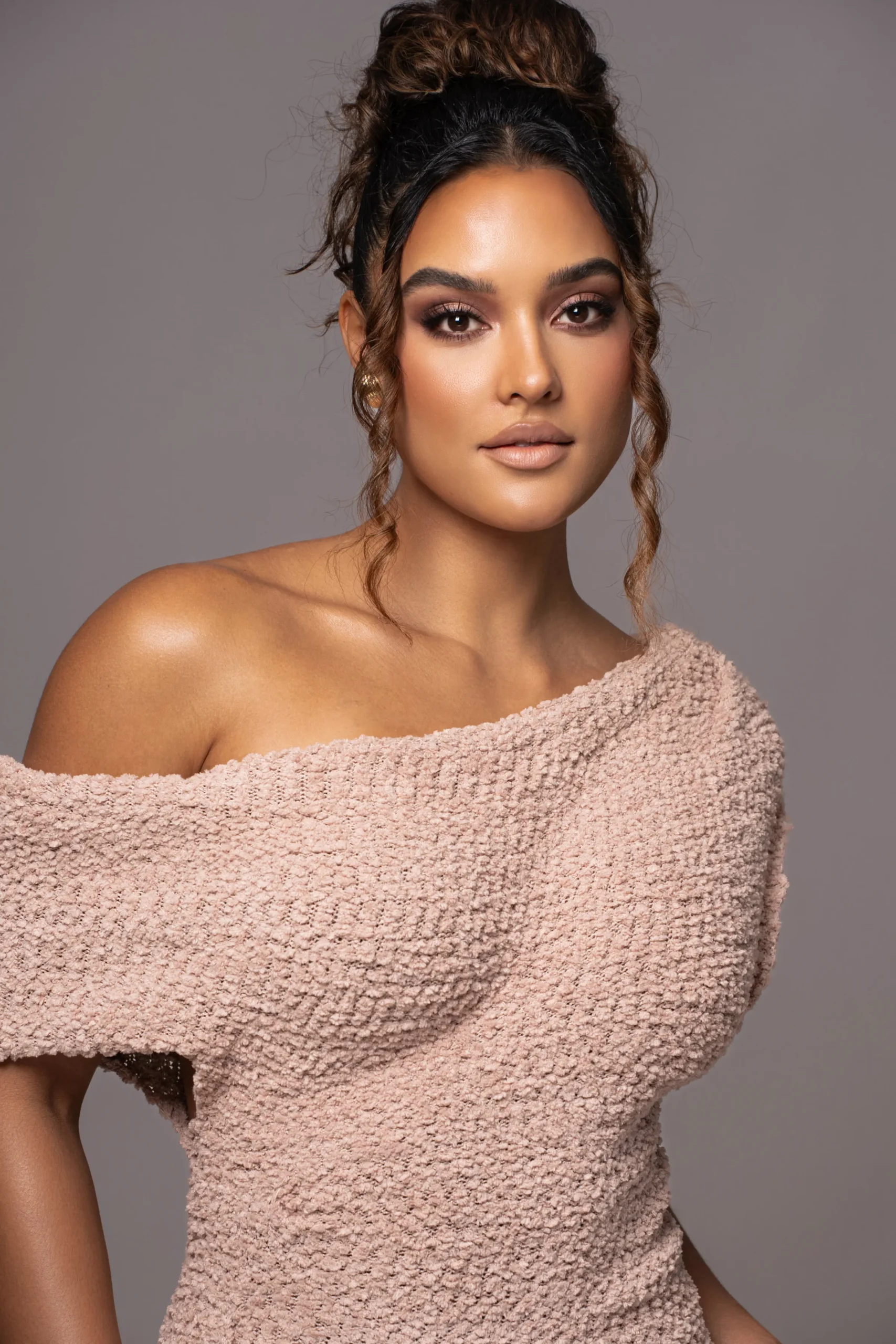 JLUXLABEL Beige Shayna Knit Maxi Dress