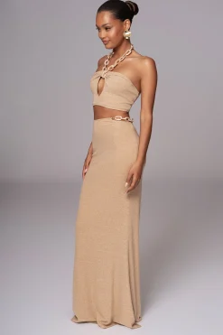 JLUXLABEL Beige Summer Horizon Skirt Set
