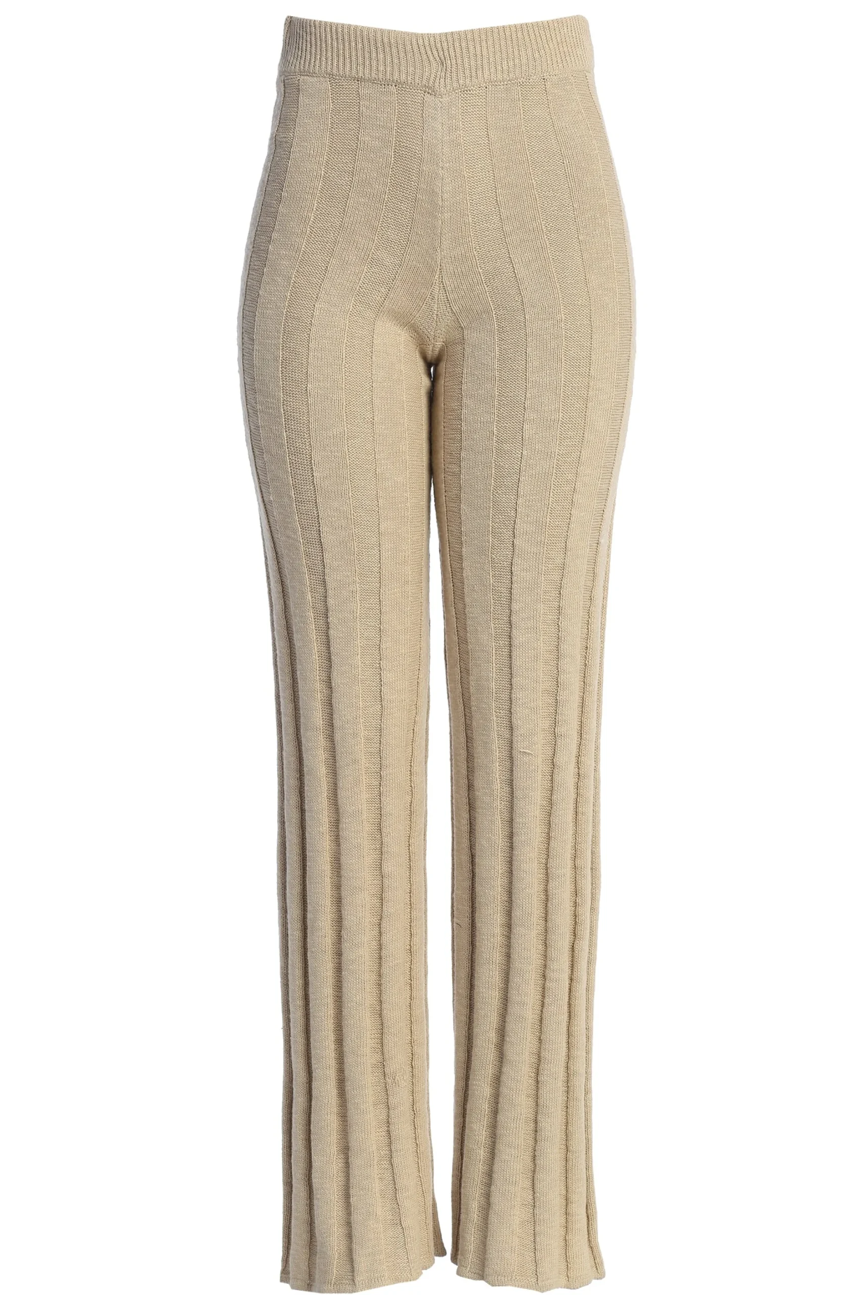 JLUXLABEL Beige Take A Chance Ribbed Pant Set