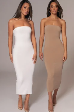 JLUXLABEL Beige/Ivory Shelley Reversible Maxi Dress
