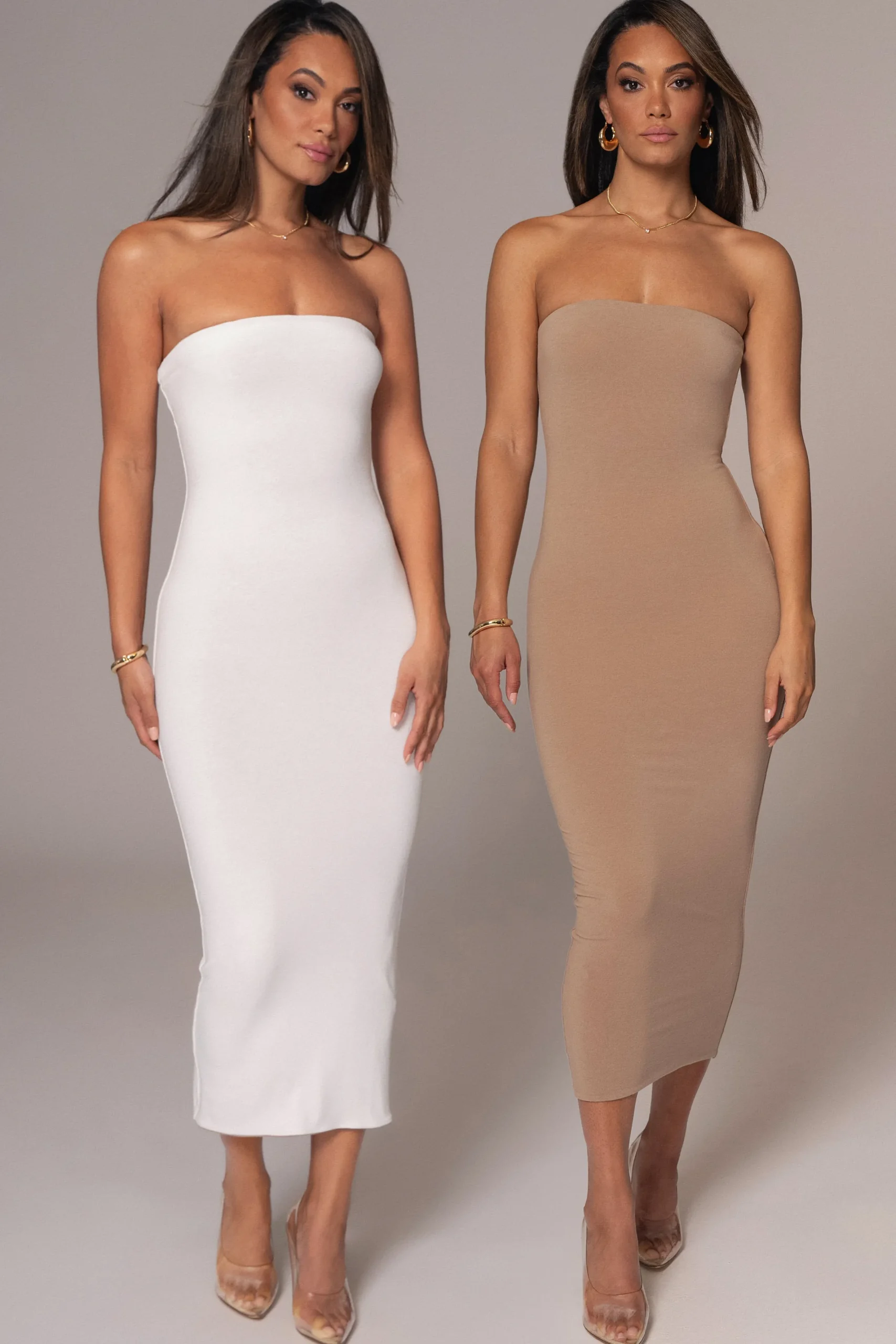 JLUXLABEL Beige/Ivory Shelley Reversible Maxi Dress