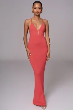 JLUXLABEL Berry Sun Rays Knit Maxi Dress