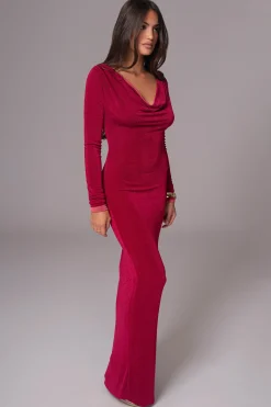 JLUXLABEL Berry/Mauve Ashton Reversible Maxi Dress