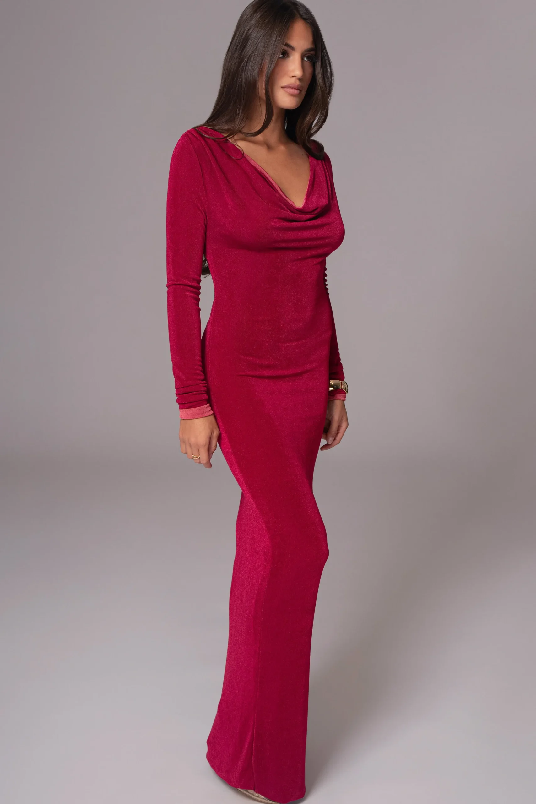 JLUXLABEL Berry/Mauve Ashton Reversible Maxi Dress