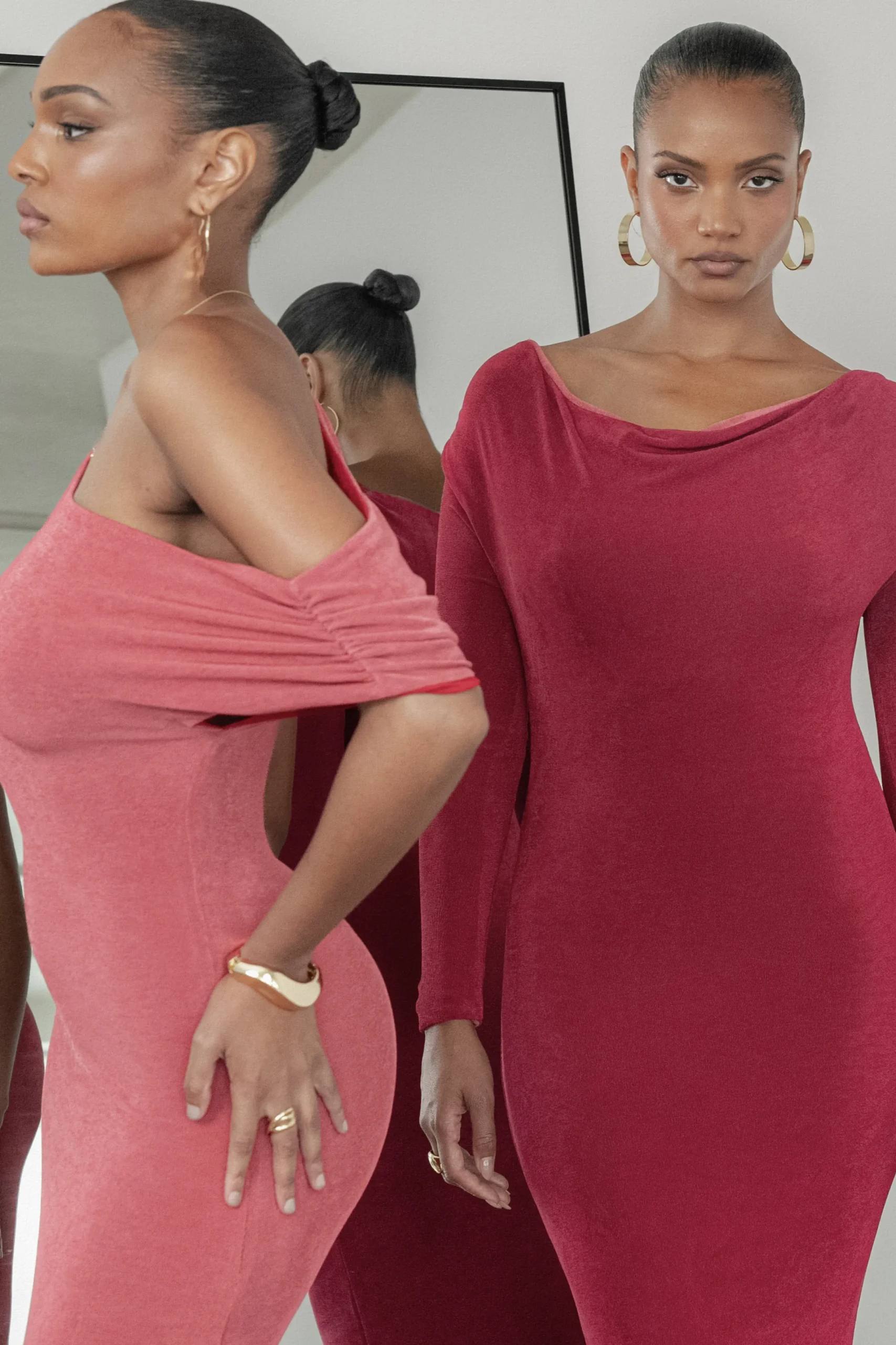 JLUXLABEL Berry/Mauve Ashton Reversible Maxi Dress
