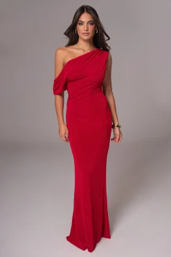 JLUXLABEL Berry/Red Classic Elegance Reversible Maxi Dress