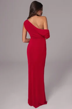 JLUXLABEL Berry/Red Classic Elegance Reversible Maxi Dress