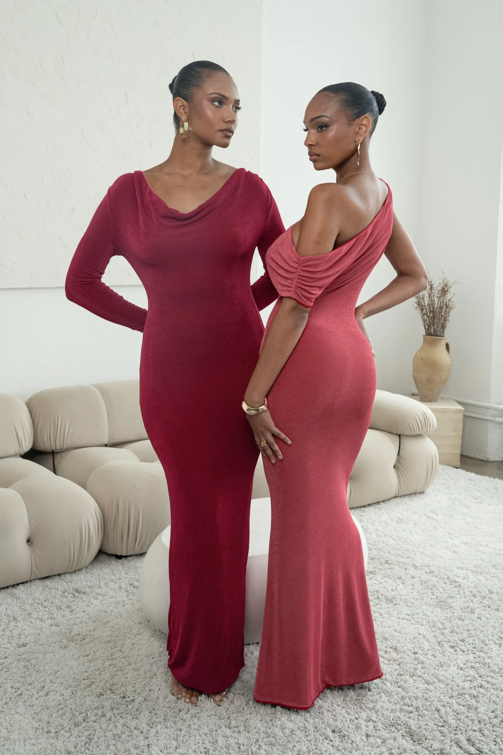 JLUXLABEL Berry/Red Classic Elegance Reversible Maxi Dress