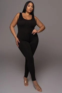 JLUXLABEL Black Alo Double Layer Jumpsuit