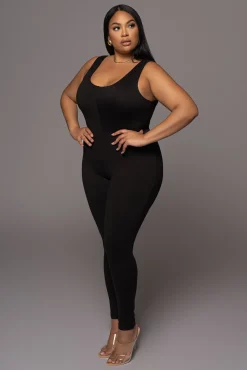 JLUXLABEL Black Alo Double Layer Jumpsuit