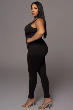 JLUXLABEL Black Alo Double Layer Jumpsuit
