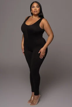 JLUXLABEL Black Alo Double Layer Jumpsuit