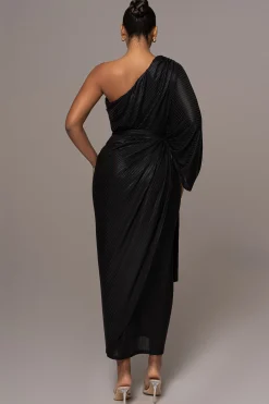 JLUXLABEL Black Amina Metallic Maxi Dress