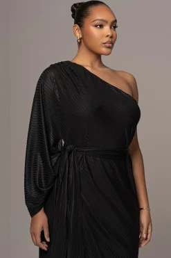 JLUXLABEL Black Amina Metallic Maxi Dress