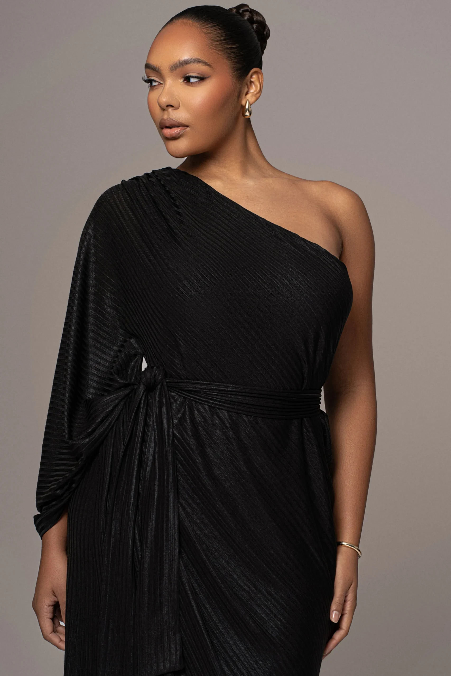 JLUXLABEL Black Amina Metallic Maxi Dress