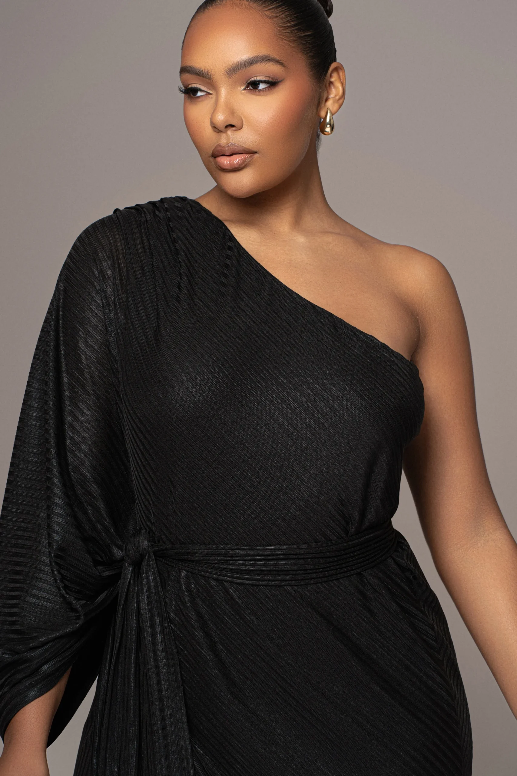 JLUXLABEL Black Amina Metallic Maxi Dress
