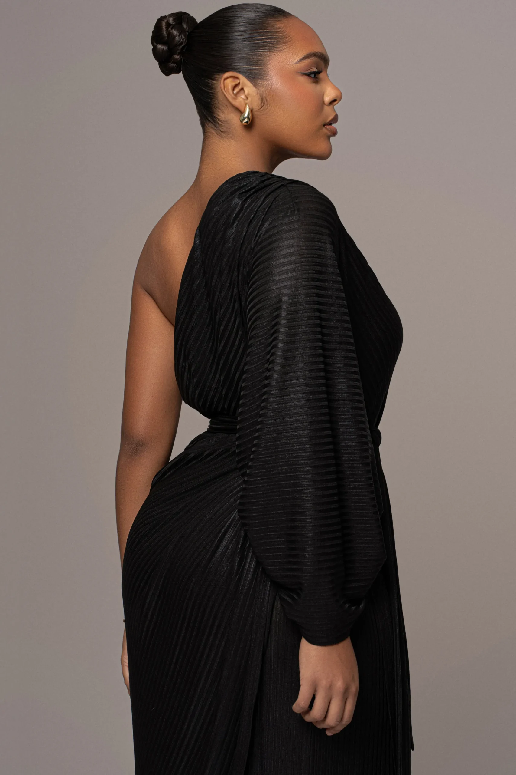 JLUXLABEL Black Amina Metallic Maxi Dress
