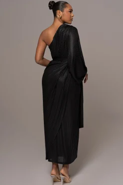 JLUXLABEL Black Amina Metallic Maxi Dress