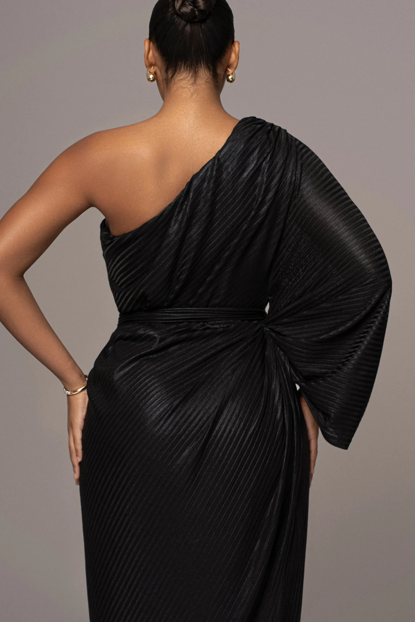 JLUXLABEL Black Amina Metallic Maxi Dress