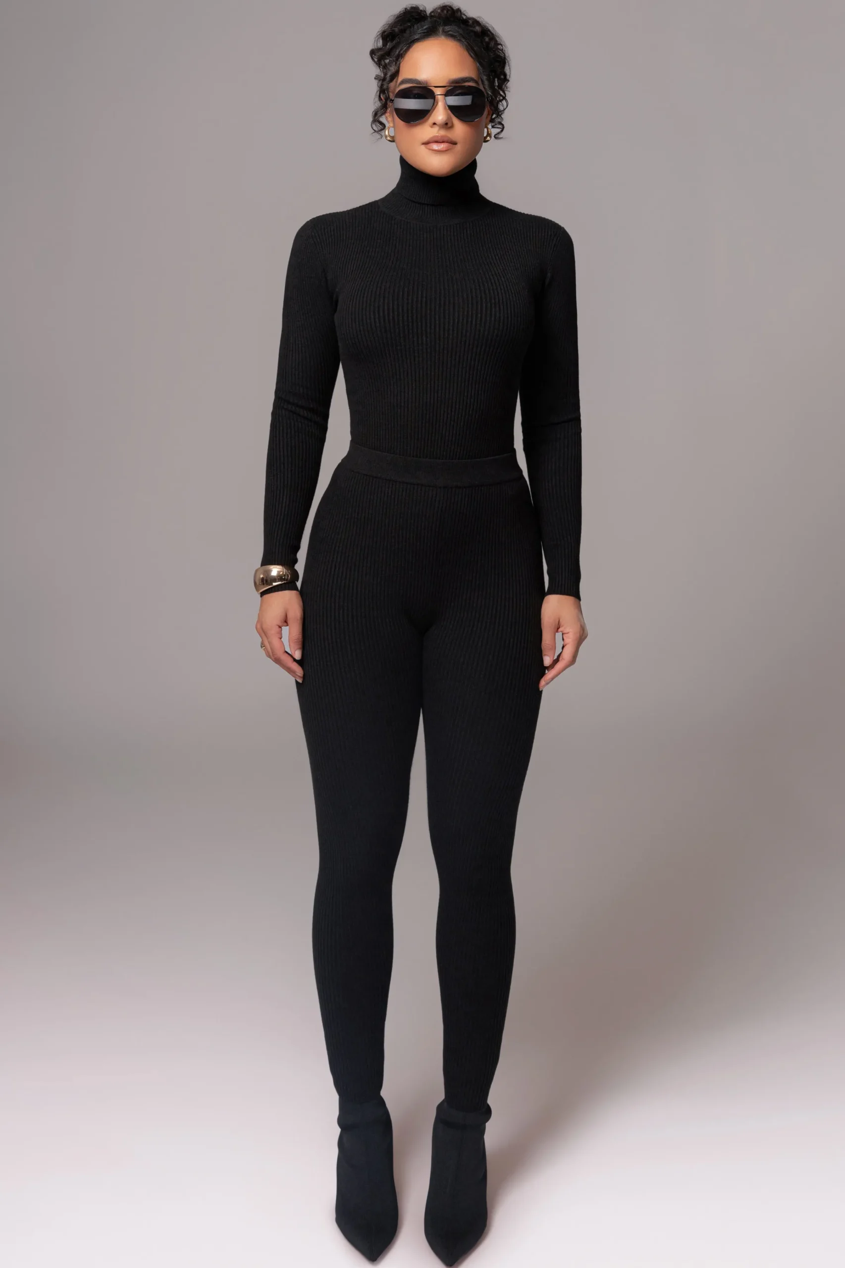 JLUXLABEL Black Arlett Turtleneck Bodysuit