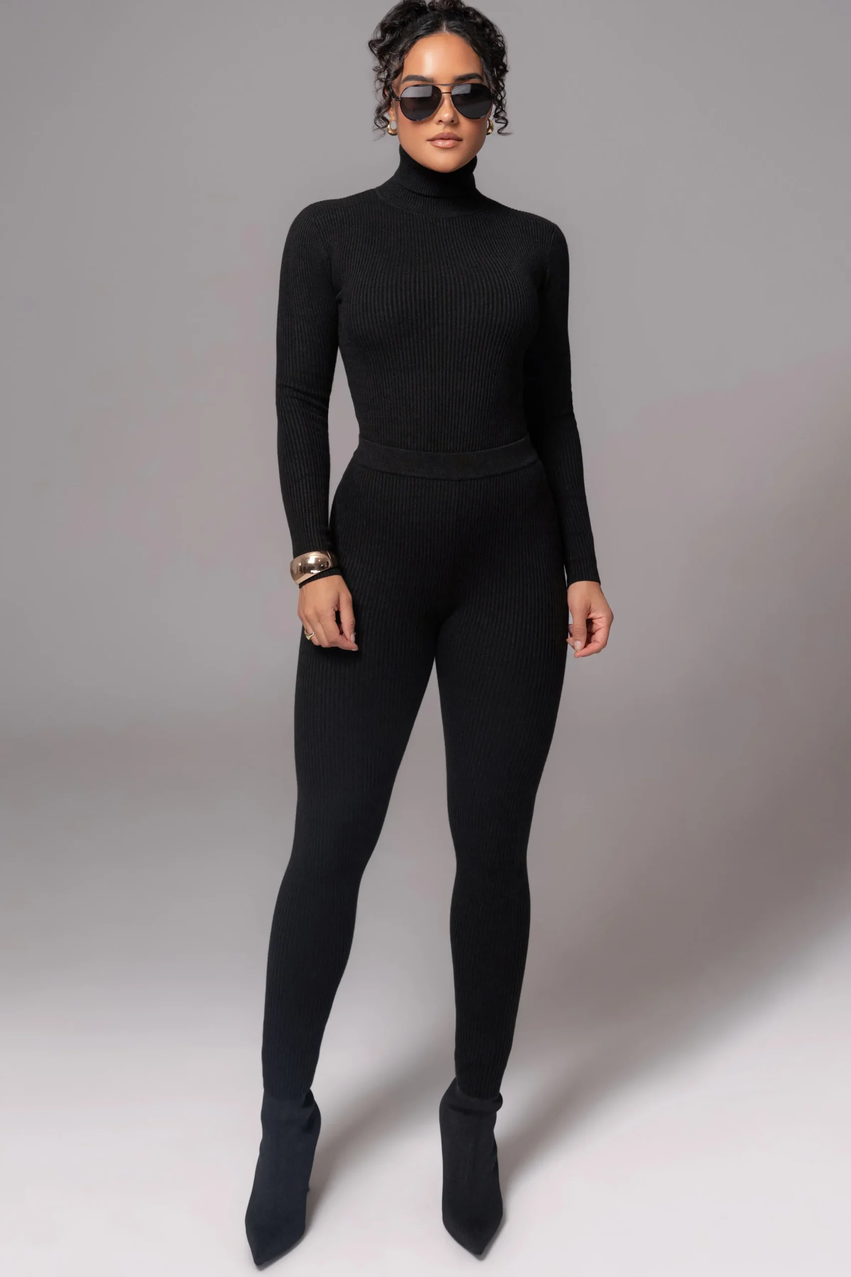 JLUXLABEL Black Arlett Turtleneck Bodysuit