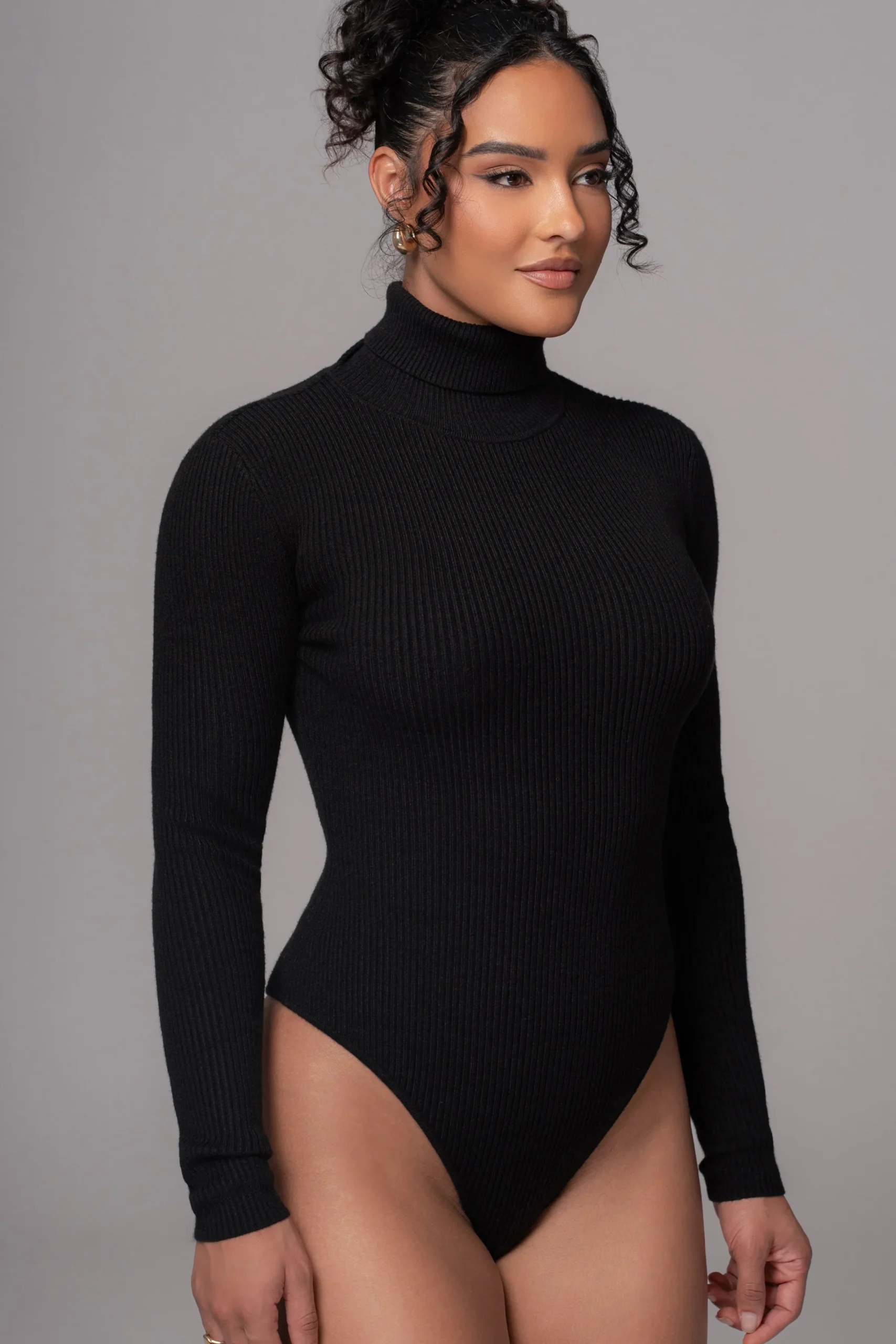 JLUXLABEL Black Arlett Turtleneck Bodysuit