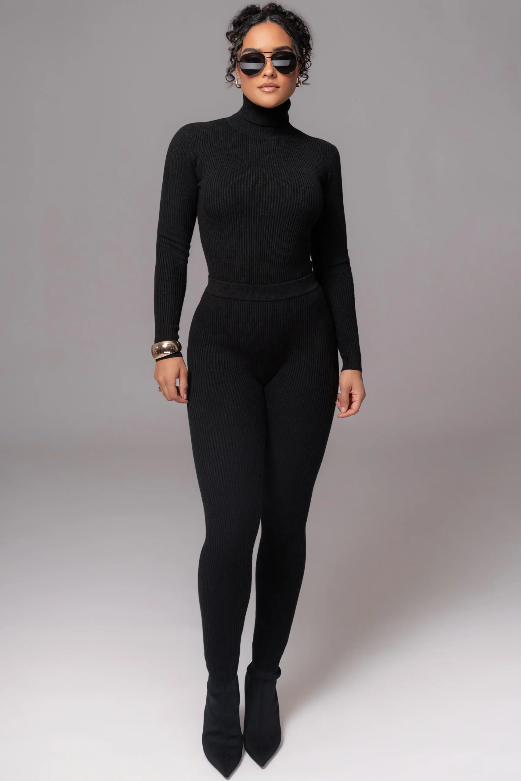 JLUXLABEL Black Arlett Turtleneck Bodysuit