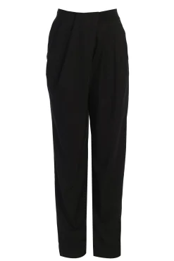 JLUXLABEL Black Asymmetrical Draped Trousers