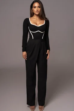 JLUXLABEL Black Asymmetrical Draped Trousers