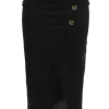 JLUXLABEL Black Audrey Suede Midi Skirt
