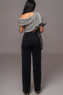 JLUXLABEL Black Back In Business Knit Trousers