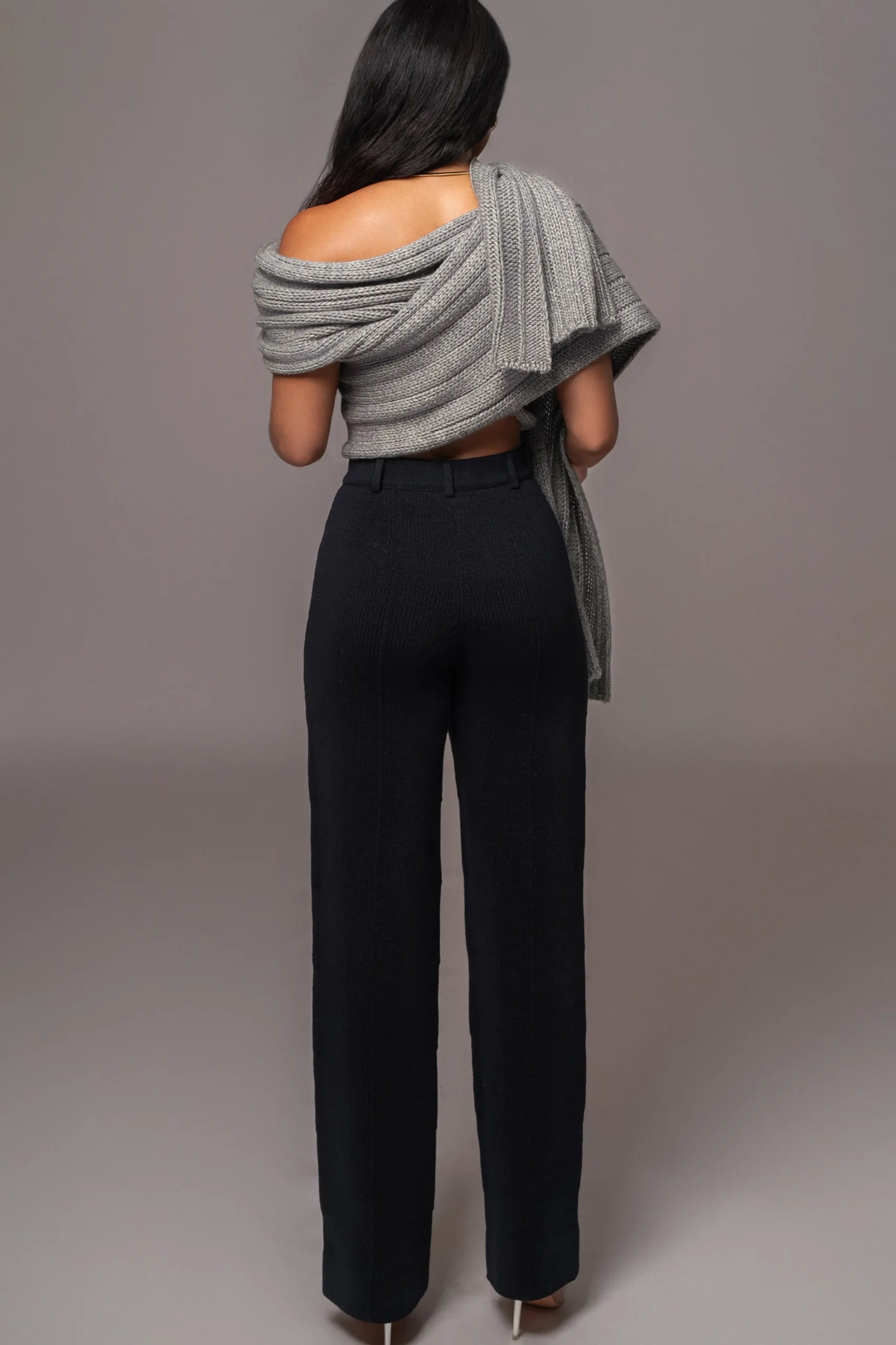 JLUXLABEL Black Back In Business Knit Trousers