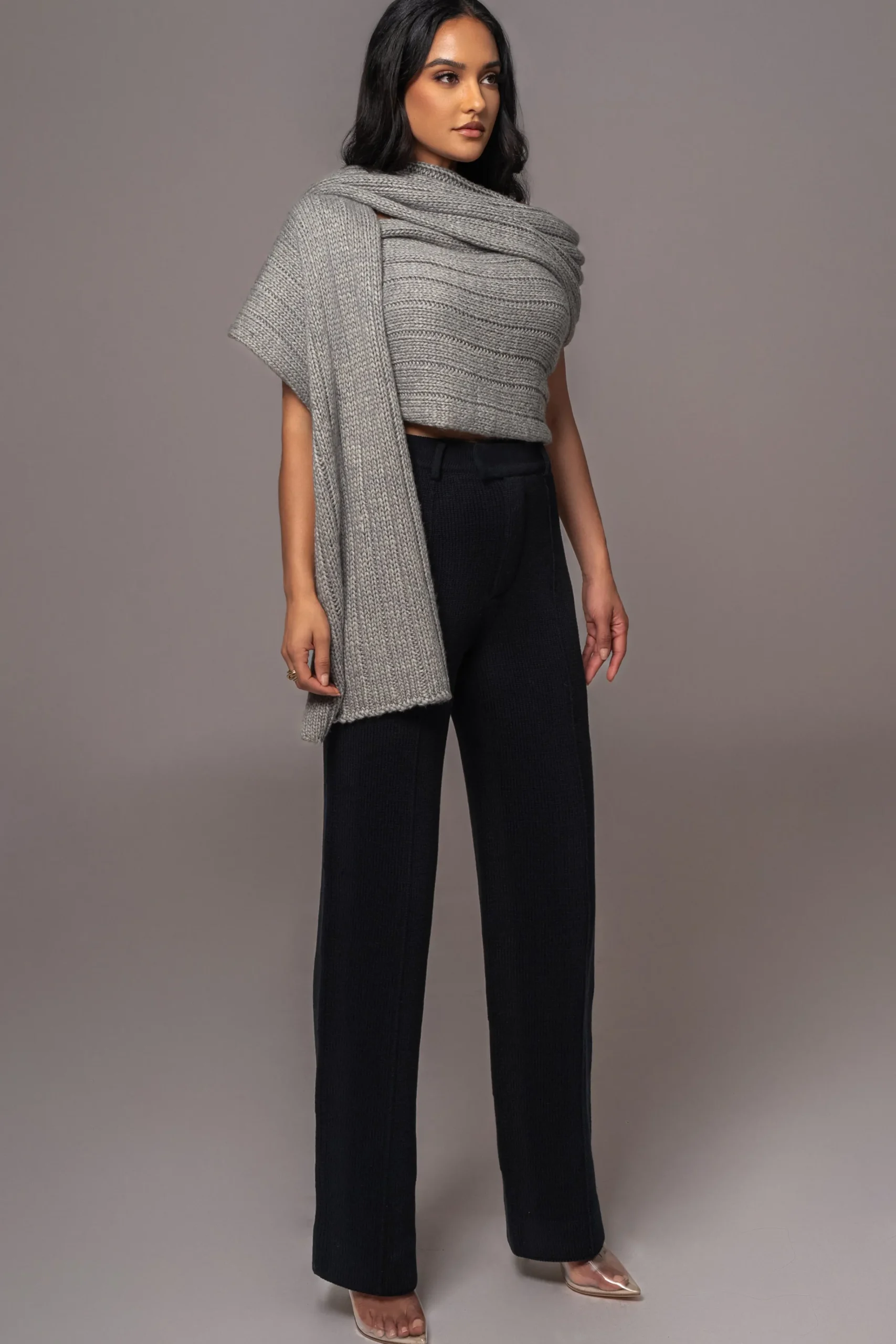 JLUXLABEL Black Back In Business Knit Trousers